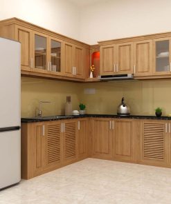Tủ bếp gỗ Sồi tự nhiên (sồi nga)