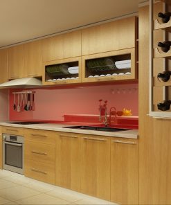 Tủ bếp Melamine màu vân gỗ