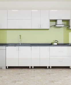 Tủ bếp Melamine trắng sứ