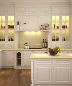 đảo tủ bếp gỗ tự nhiên đẹp