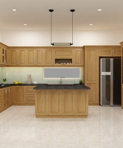 đảo bếp gỗ sồi trắng tự nhiên