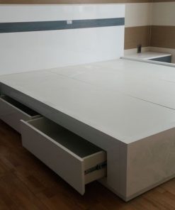 Thi công nội thất màu sồi chung cư 4S linh đông