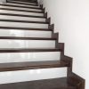 Cầu thang gỗ sồi Mỹ sơn màu nâu socola đẹp
