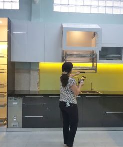 Tủ bếp acrylic bóng gương An Cường - Mẫu KIT-01A