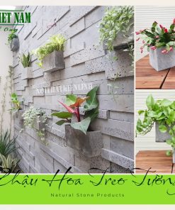 Chậu treo tường D30cm trồng cây cảnh treo tường đá ong đẹp