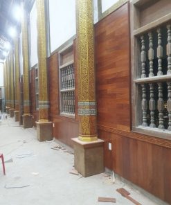 ốp tường bằng gỗ căm xe lamri