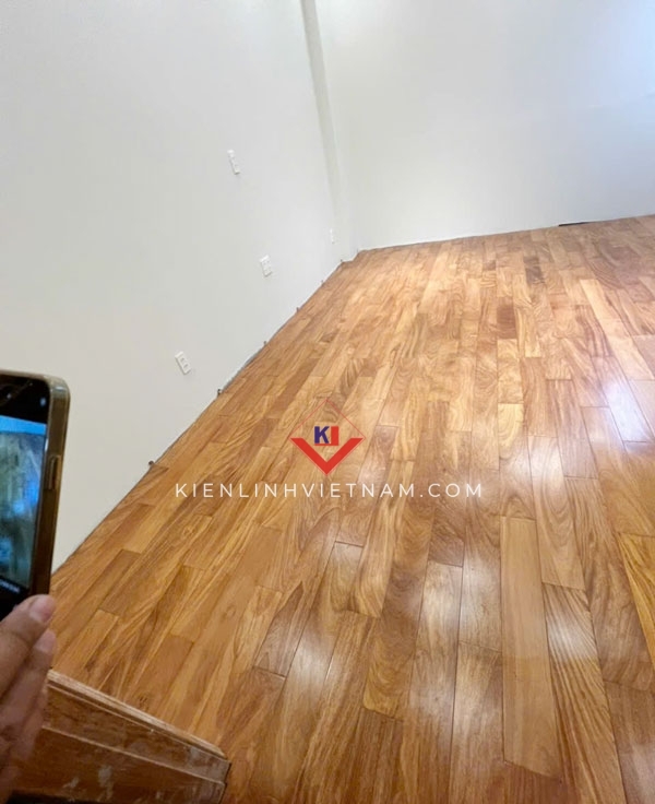 Công trình thi công sàn gỗ Gõ Đỏ Nam Phi thực tế tại TP.HCM