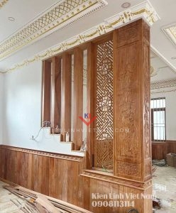 op vach phong khach bang go tu nhien dep