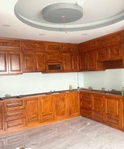 tủ bếp gỗ Gõ Đỏ tự nhiên