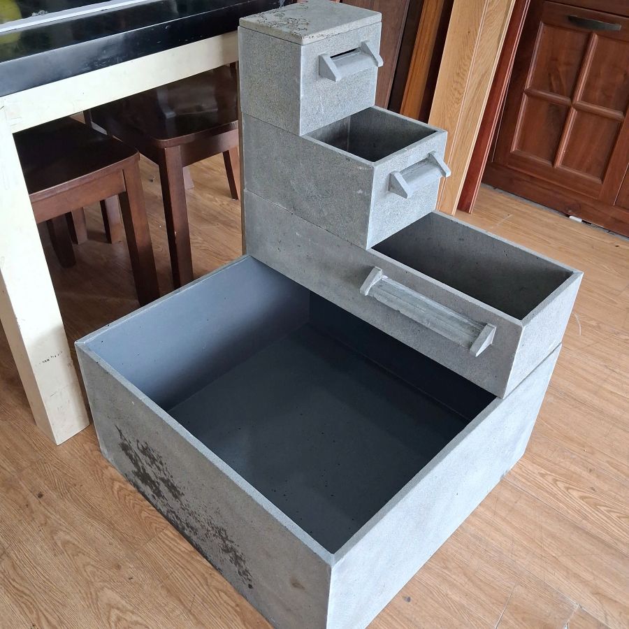 Bể Cá Đá Ong Xám 3 Tầng Thác Nước Chảy decor Ban Công đẹp - Ảnh 3